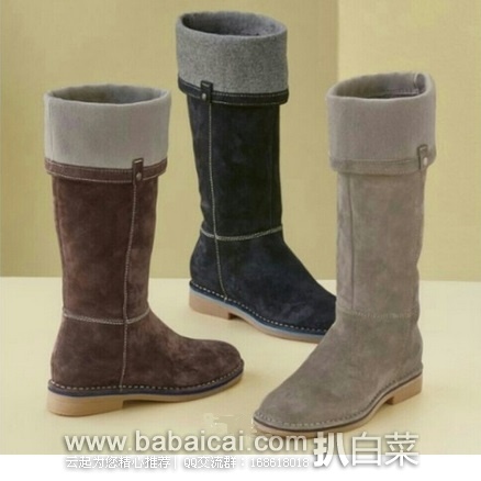 Hush Puppies 暇步士 女士真皮拼接长靴原价$184,现2.5折新低$45.76,到手¥455