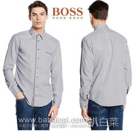 英国亚马逊： HUGO BOSS 雨果博斯 橙标 男士纯棉衬衫 （原价£99，现特价£34.9），直邮退税后实付£29.08