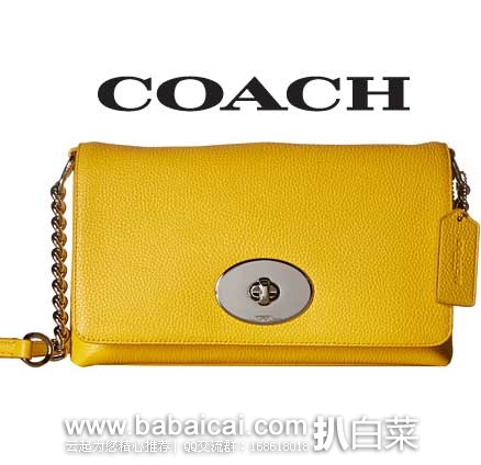 6PM：COACH 蔻驰 女士真皮斜挎包  原价$195，现特价$97.99，到手约￥725元