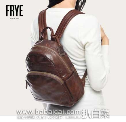 6PM：FRYE 弗莱 Melissa 女士真皮复古双肩包 （原价$388，现售价$194.99），公码9折后实付$175.49