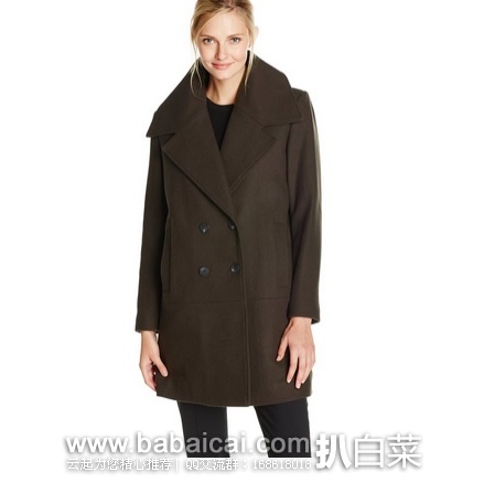 Prime会员7折!MARC NEW YORK by Andrew Marc 安德鲁马克 女士 Natalie 双排扣羊毛混纺大衣 原价$200,现特价$41.1,下单7折新低$28.77,到手约¥300