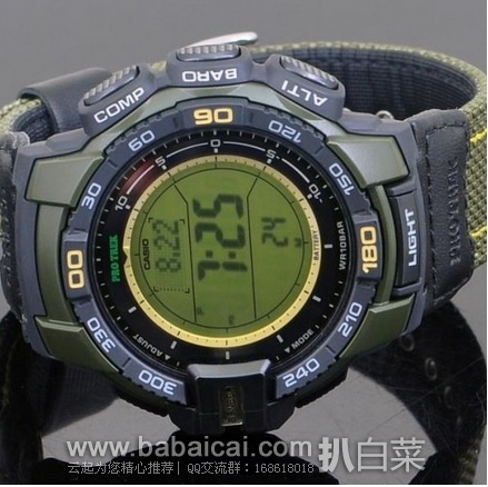 Amazon：CASIO 卡西欧 PRG-270B-3CR 三重感应器 太阳能登山表 原价$200，现历史新低$93.99，到手￥700