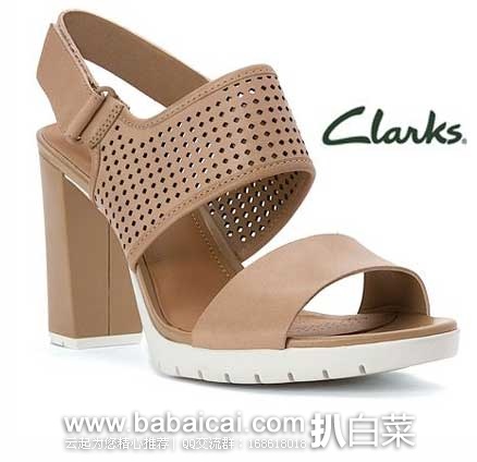 英国亚马逊：Clarks 其乐 女士真皮粗跟凉鞋 （原价£60，现4折售价£30），直邮退税后实付£20