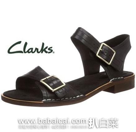 英国亚马逊：Clarks 其乐 Cabaret Glitz 女士真皮凉鞋 （原价£45，现特价£18），直邮退税后£15