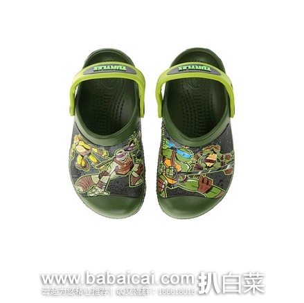 6pm：crocs 卡骆驰 Kids 忍者神龟图案 儿童鞋 原价$35，现$17.99，公码9折$16.19