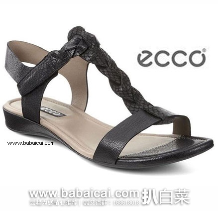 英国亚马逊：ECCO 爱步 Bouillon轻盈系列 女士 真皮平底凉鞋  原价£95，降至£51.57，直邮退税后实付€42.98
