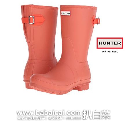 6PM：Hunter 猎人靴 女士 经典中筒雨靴  原价$150，现降至新低$74.99