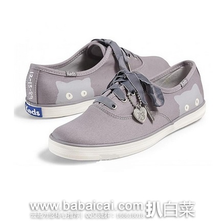 Keds 女士 平底帆布鞋 猫咪款  原价$55，现 $25，直邮含税到手￥225