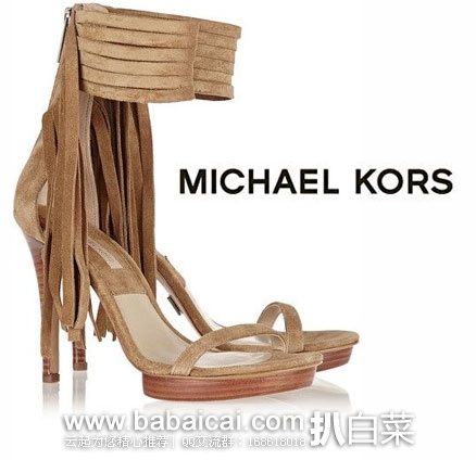 6PM：Michael Kors 主标系列 女士真皮高跟凉鞋 （原价高达$495，现售价$100.49），公码9折后实付$90.45