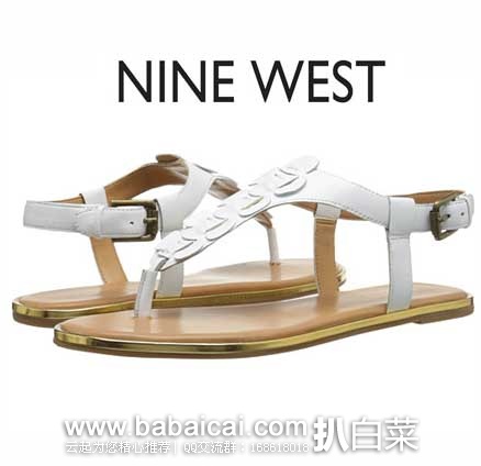 6PM：Nine West 玖熙 Kickback 女士 真皮凉鞋  原价$79，现新降好价$27.65