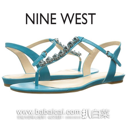 6PM:Nine West 玖熙 Oberlander 女款 真皮平底凉鞋 原价$79,现降至$28.44