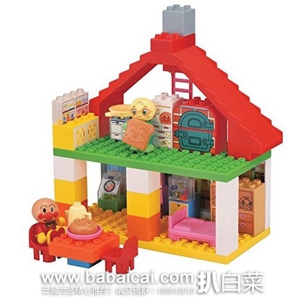日本亚马逊： BANDAI 万代玩具 面包超人Pinocchio 大屋场景 桶装拼插益智积木61块 特价4881日元（￥293）