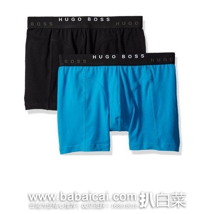 HUGO BOSS 雨果博斯 Cyclist Solid 弹力棉 男Trunk平角内裤 2条装 特价$12.92,直邮含税到手¥58/条