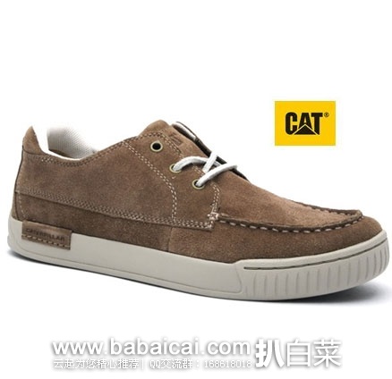 英国亚马逊：Caterpillar 卡特彼勒  男士 真皮三眼系带休闲鞋  现降至£24，直邮退税后£20