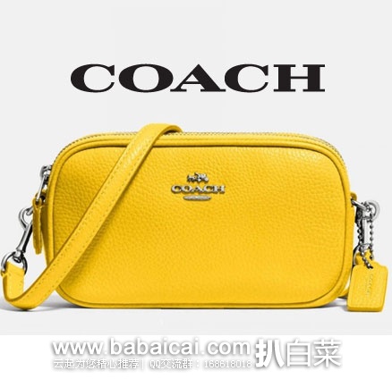6PM：COACH 蔻驰 女士真皮单肩斜跨包 原价$150，现5折$74.99
