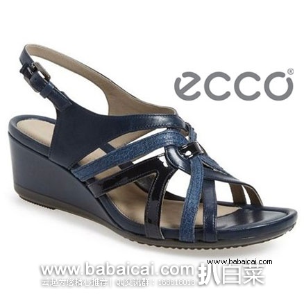 6PM：ECCO 爱步 Touch 45 Wedge Sandal 女士 真皮坡跟凉鞋  原价$150，现4折售价$60
