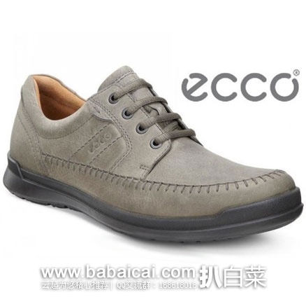 6PM：ECCO 爱步  Howell Moc Tie Oxford 男士 真皮系带休闲鞋 原价$160，现降至$79.99