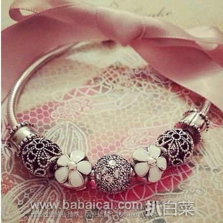 英国亚马逊：Pandora 潘多拉 白色雏菊串珠 现£34.03，直邮退税实付£28.36，直邮免税，到手约￥273，国内￥498