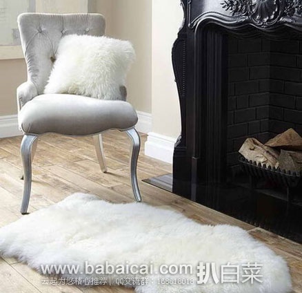 Thehut： ROYAL DREAM LARGE SHEEPSKIN RUG 小羊皮脚毯 原价£120，现3折£36.99