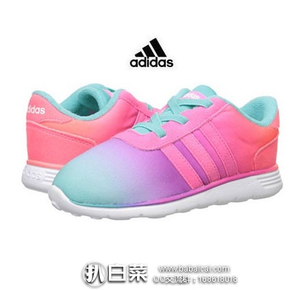 6PM：Adidas 阿迪达斯 Lite Racer 女幼童跑鞋  原价$38，现补码好价$25.99