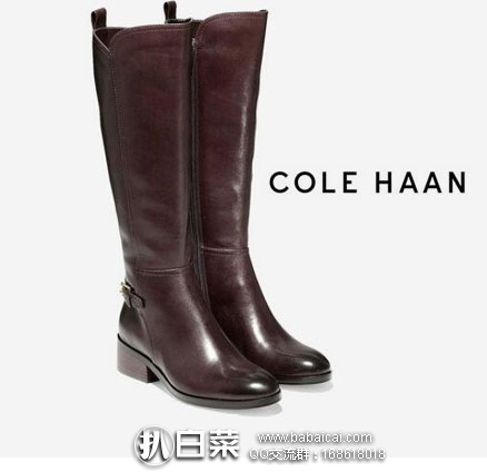 Cole Haan 可汗 Hayes Tall Riding Boot 女士 16.5英寸 真皮长靴 原价$400，现降至2.5折$100