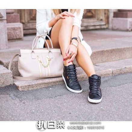 英国亚马逊：ECCO 爱步 女士真皮系带中帮鞋 原价£120，现£66.89，直邮退税实付新低£55.74，直邮到手￥623，天猫￥2000+