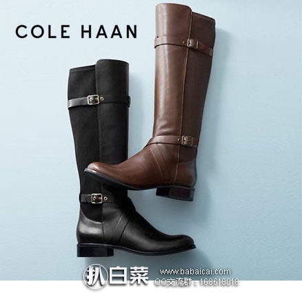 6PM：Cole Haan 可汗 16英寸女士长靴 原价$298，现降至2.9折$84.99