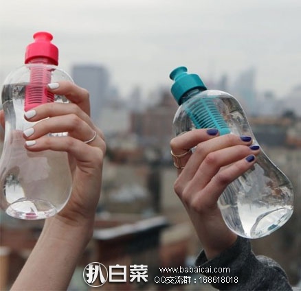 美国产，Water Bobble 绿色 环保型运动滤水壶 535ml  现售价$9.89，下单6折后$5.93