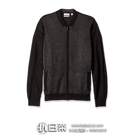 Calvin Klein 卡尔文 克莱恩 Merino Baseball 美利奴羊毛开衫 原价$108，现$49.99，网络星期一7折实付$34.99