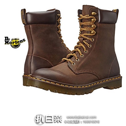 Dr.Martens 男士 10眼系带高帮马丁靴 降至$61.59