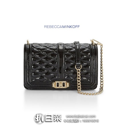 Rebecca Minkoff 官网：瑞贝卡明可弗 Love Crossbody 中号真皮菱格挎包 降至$148，额外75折$111，到手￥850