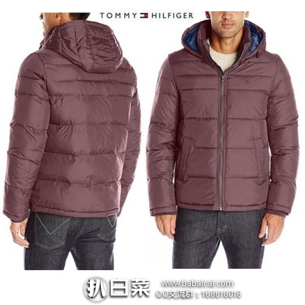Tommy Hilfiger 汤米·希尔费格 男士 立领连帽棉服（原价$225，现$79.99），下单7折后$55.99