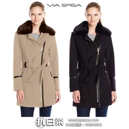 VIA Spiga 女士 长款呢大衣  原价$220，现金盒特价$74.99