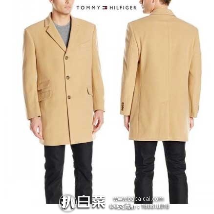 Tommy Hilfiger 汤米·希尔费格  男士 翻领单排扣长款羊毛大衣  原价$495，现降至2折$101.06起