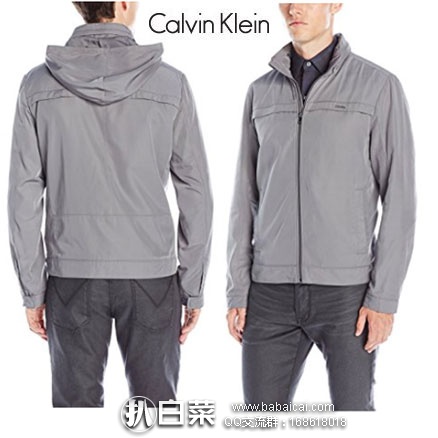 Calvin Klein 男士 经典立领休闲夹克  原价$148，现降至1.8折$26.24