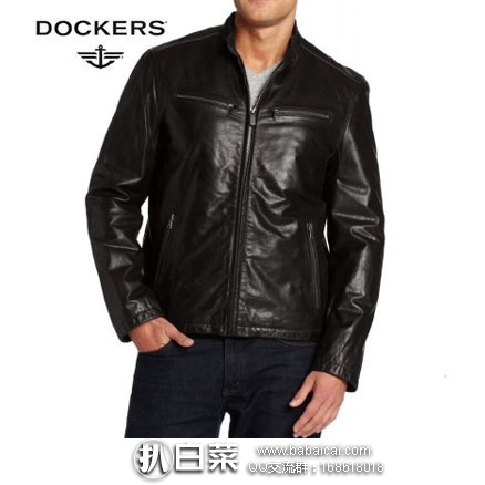 Levis 副牌 Dockers  男士 真皮机车夹克 原价$425，现降至新低$58.31
