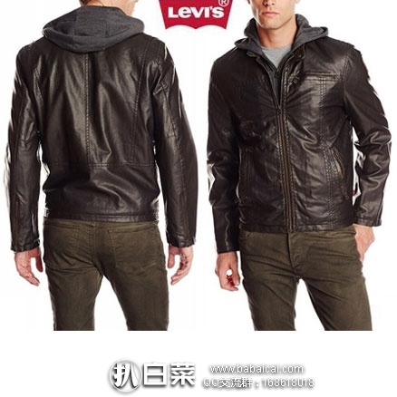 Levi’s 李维斯 男士仿皮 连帽 机车 休闲夹克 降至$30.27