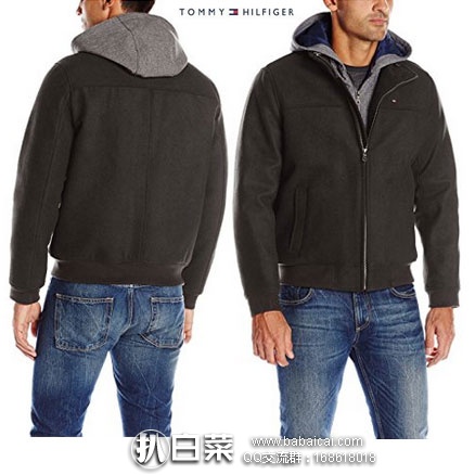 Tommy Hilfiger 汤米·希尔费格 男士 可拆卸式软壳帽 防风保暖夹克  原价$300，现降至1.6折$46.51
