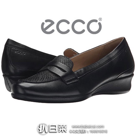 6PM:ECCO 爱步 Abelone Bit 女士 真皮坡跟休闲鞋 原价$130,现降至3.8折$49.99