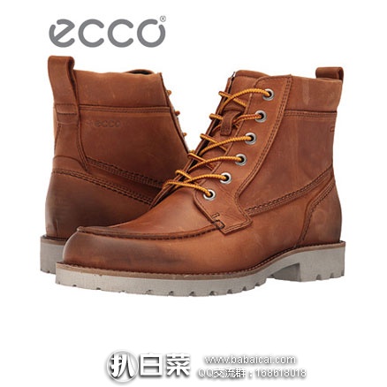 6PM：ECCO 爱步 Jamestown High 男士 真皮经典系带高帮休闲靴 原价$210，现降至5折$104.99