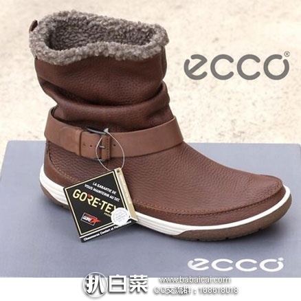 6PM：ECCO 爱步 Chase II Slouch   女士 GTX防水真皮靴  原价$200，降至4折$80