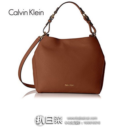 Calvin Klein 女士 Classic Pebble Shopper 真皮手提斜跨包  原价$248，现降至3.3折$82.44