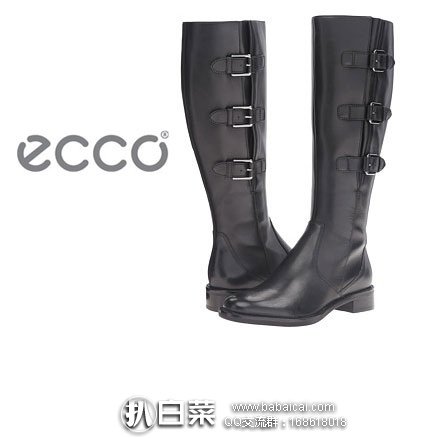 6PM：ECCO 爱步 Hobart Buckle 女士霍巴特 真皮长筒靴 原价$200，现降至$79.99