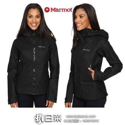 6PM:Marmot 土拨鼠 女士 连帽防水冲锋衣 原价$300,现降至4折$119.99