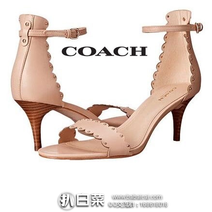 6PM：COACH 蔻驰 女士 真皮高跟凉鞋 原价$195，现降至3.6折$69.99