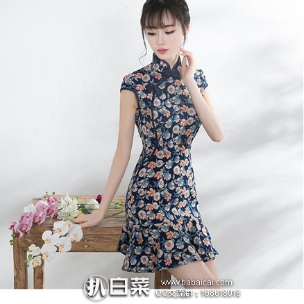 天猫商城:清砚溪 复古立领 短款 旗袍 现价¥116元,领取¥50元优惠券,实付¥66元包邮