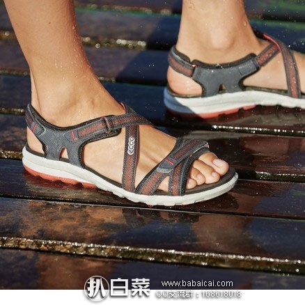 6PM：ECCO 爱步 Sport Cruise Strap Sandal  女士运动凉鞋  原价$120，现降至4折$48