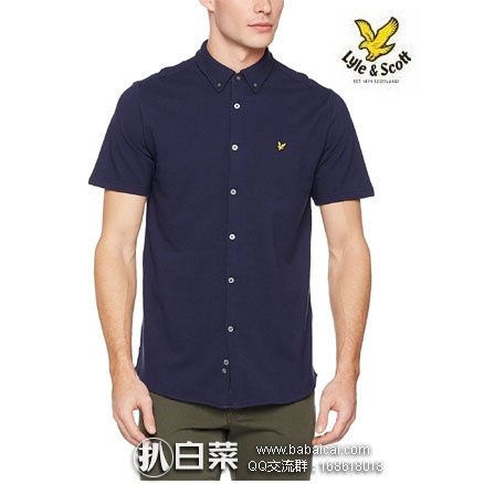 亚马逊海外购: LYLE & SCOTT 苏格兰金鹰 男士 Jersey针织短袖衬衫 降至¥144.33