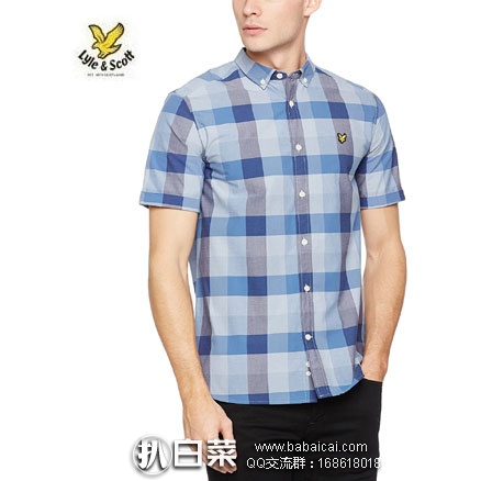 亚马逊海外购:Lyle & Scott 苏格兰金鹰 男士休闲短袖衬衫 降至¥193.34元