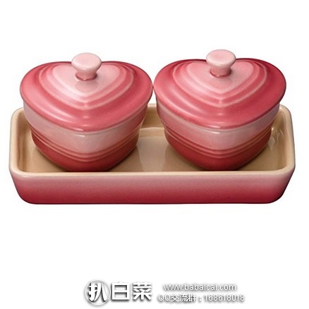亚马逊海外购：Le Creuset 酷彩 珐琅炫瓷心型杯套装 带盘带盖 降至￥152.31，凑单直邮免运费，含税到手约￥169